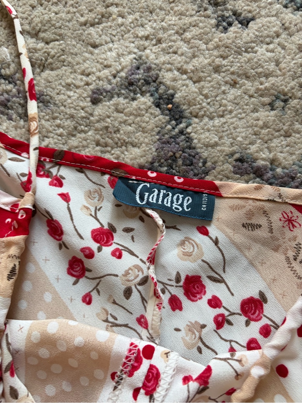 Vintage Garage Rose & Polkadot Midi Dress - Picture 4 of 5